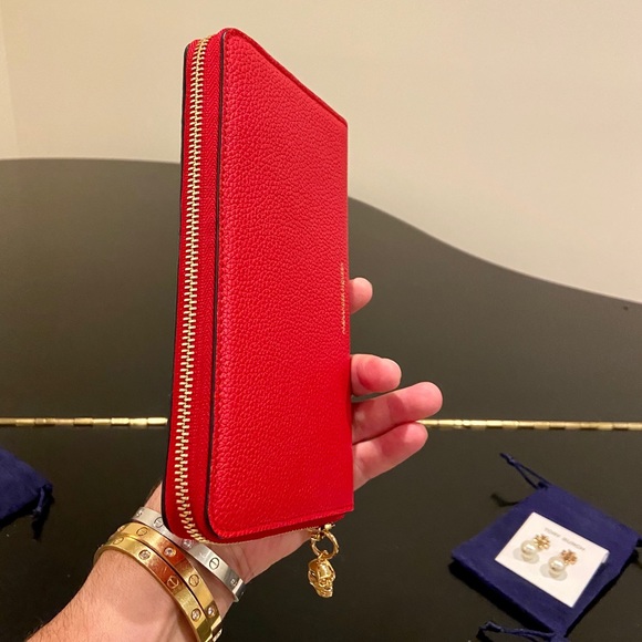 NWT Rare authentic luxury classic Alexander McQueen pebbled leather Wallet - Picture 11 of 17